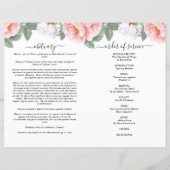 Pink Floral Watercolor Foto Beerdigung Vollprogram (Rückseite)