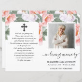 Pink Floral Watercolor Foto Beerdigung Vollprogram (Vorne/Hinten)