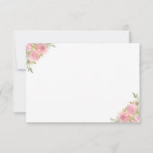 Pink Floral Watercolor Gedenkfeier Service Beerdig Dankeskarte (Rückseite)