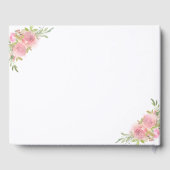 Pink Floral Watercolor Gedenkfeier Service Beerdig Gästebuch (Rückseite)