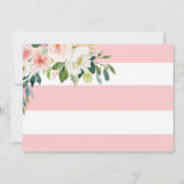 Pink Floral Watercolor Girl Foto Birth Ankündigung (Rückseite)