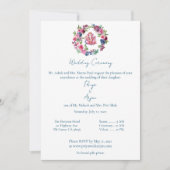 Pink Floral Watercolor Hindu Ganesh Wedding Einladung (Vorderseite)