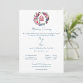 Pink Floral Watercolor Hindu Ganesh Wedding Einladung (Stehend Vorderseite)