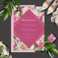 Pink Floral Watercolor Hochzeit