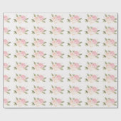 Pink Floral Watercolor Hochzeit Geschenkpapier (Flach)