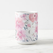 Pink Floral Watercolor Kaffeetasse (Mittel)