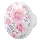 Pink Floral Watercolor Keramikknauf (Rechts)