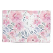 Pink Floral Watercolor Kissenbezug (Rückseite)