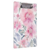 Pink Floral Watercolor Klemmbrett (Rechts)