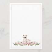 Pink Floral Watercolor Lamb Babydusche Einladung (Rückseite)