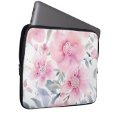 Pink Floral Watercolor Laptopschutzhülle (Vorne Rechts)