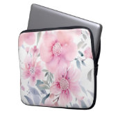 Pink Floral Watercolor Laptopschutzhülle (Vorderseite Links)