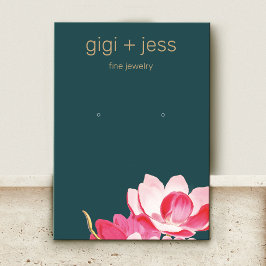 Pink Floral Watercolor Magnolia Erweckung Anzeige Visitenkarte