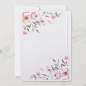 Pink Floral Watercolor Modern Dankeskarte (Rückseite)