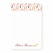 Pink Floral Watercolor Muster Name Heftschrift