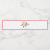 Pink Floral Watercolor Name Baby Girl Dusche Wasserflaschenetikett (Einzelnes Label)