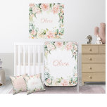 Pink Floral Watercolor Name Baby Girl Kissen<br><div class="desc">Hübsch rosa,  blumenfarbene Wasserdecke für das süße Mädchen in Ihrem Leben. Perfekte Babydusche für das neue Mädchen.</div>