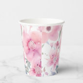 Pink Floral Watercolor Pappbecher (Rechts)