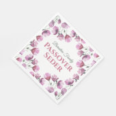 Pink Floral Watercolor Pessach Serviette (Ecke)