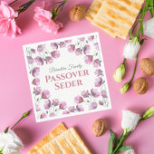 Pink Floral Watercolor Pessach Serviette