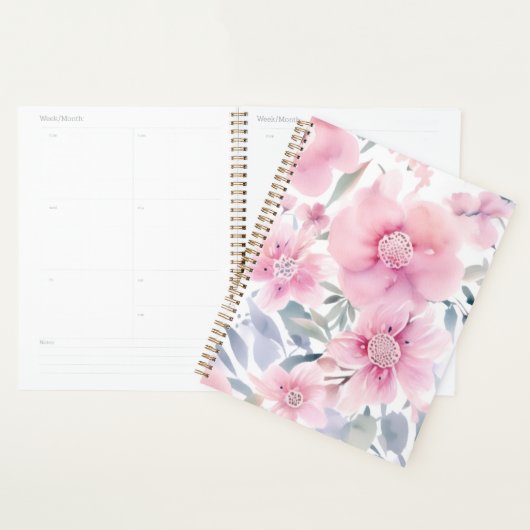 Pink Floral Watercolor Planer (Anzeige)