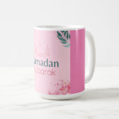 Pink Floral Watercolor Ramadan Mubarak Aufkleber Kaffeetasse (VorderseiteRechts)