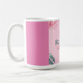 Pink Floral Watercolor Ramadan Mubarak Aufkleber Kaffeetasse (Links)