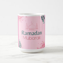Pink Floral Watercolor Ramadan Mubarak Aufkleber