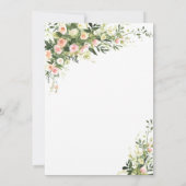 Pink Floral Watercolor Script Einladung (Rückseite)