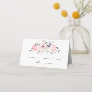 Pink Floral Watercolor Script Hochzeit Platzkarte