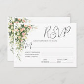 Pink Floral Watercolor Script RSVP Karte (Vorne/Hinten)