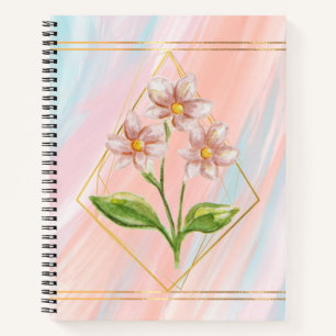 Pink Floral Watercolor SpiralNotebook Notizblock