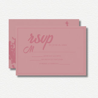 Pink Floral Watercolor Wedding RSVP Karte