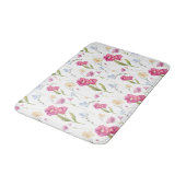 Pink Floral Watercolor Wildflower Badematte (Schrägansicht)