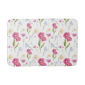 Pink Floral Watercolor Wildflower Badematte (Vorderseite)
