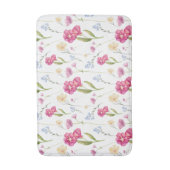 Pink Floral Watercolor Wildflower Badematte (Vorderseite Vertikal)