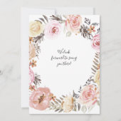 Pink Floral Watercolor Wreath Butterfly Baby Girl Einladung (Rückseite)