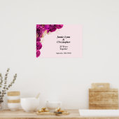 Pink Floral Wedding Anniversary Poster (Küche)
