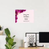 Pink Floral Wedding Anniversary Poster (Heimbüro)