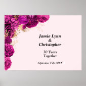 Pink Floral Wedding Anniversary Poster (Vorne)