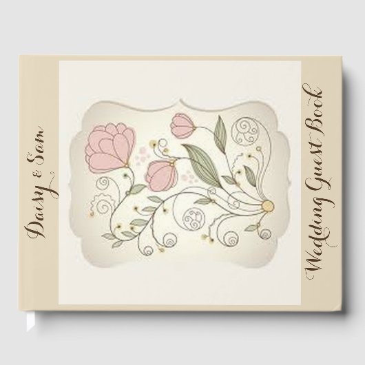 Pink Floral Wedding Gästebuch (Vorderseite)