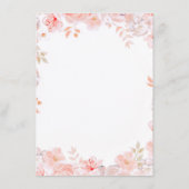 Pink Floral Wedding Information Guest Begleitkarte (Rückseite)