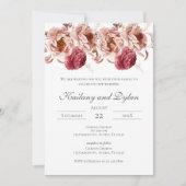 Pink Floral Wedding invitation Einladung (Vorderseite)