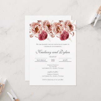 Pink Floral Wedding invitation Einladung