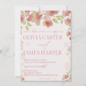 Pink Floral Wedding Invitation – Elegant Rustic Einladung (Vorderseite)
