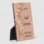 Pink Floral Wedding Jenga Gästebuch Sign Plaque Fotoplatte (Seite)