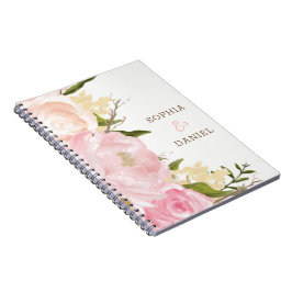 Pink Floral Wedding Planner Notebook Notizblock