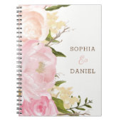Pink Floral Wedding Planner Notebook Notizblock (Vorderseite)