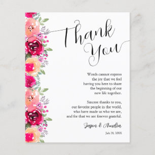 Pink Floral Wedding Plate Danke Flyer