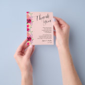 Pink Floral Wedding Plate Danke Flyer (Gruppe)